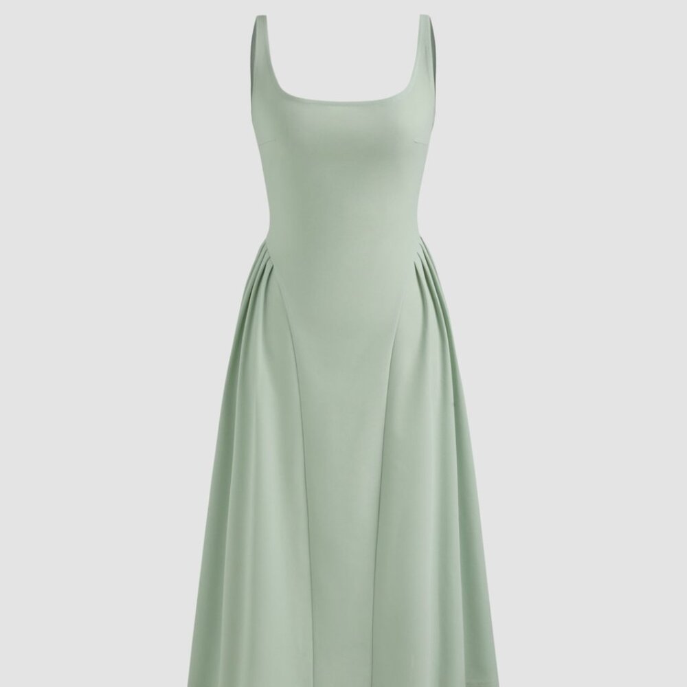 Square Neck Midi Dress Small